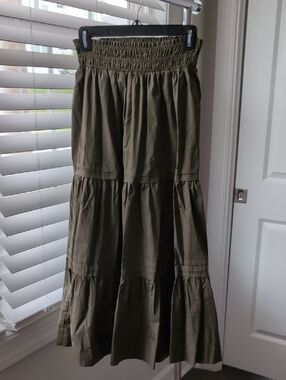 THML Olive Green Maxi Skirt Small